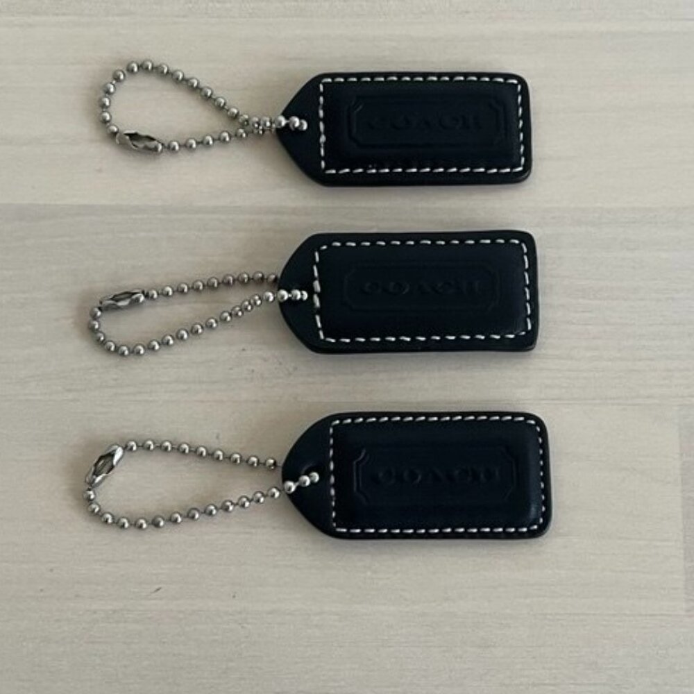 Coach Set of 3 Leather Hangtag Key FOB